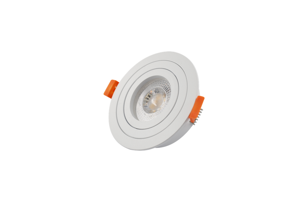 Ojo de Buey MR16/GU10, Blanco, Ajustable IP20, 3000K Constr Aluminio, Bombillo Incl