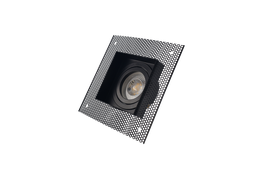 [10407] Ojo de Buey Rimless (escondido en plafon), Cuadrado, Ajustable, MR16/GU10, Negro 3000K Constr Aluminio, Bombillo Incl