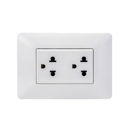 [10654] Tomacorriente Doble Univ Modena Elettrica 15A/110-250V