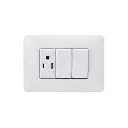 [10663] Tomacorriente y Dos Switch Modena Elettrica 10A/110-250V