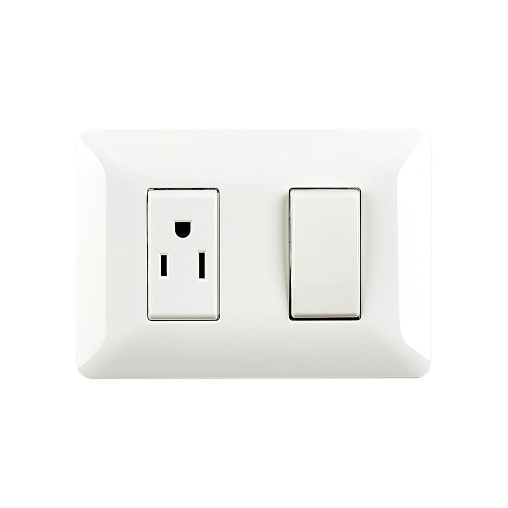 Switch/Tomacorriente Doble 3 Way Modena Elettrica 10A/110250V