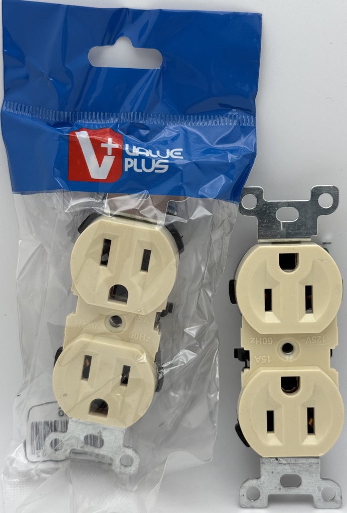 Tomacorriente Doble Tradicional Crema 15A