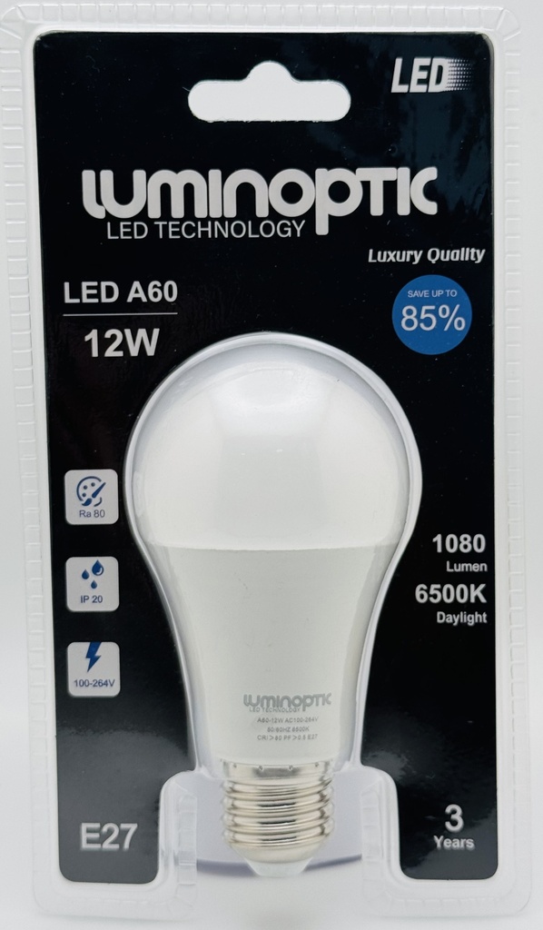 Bombillo 12W/A60/6500K Blister