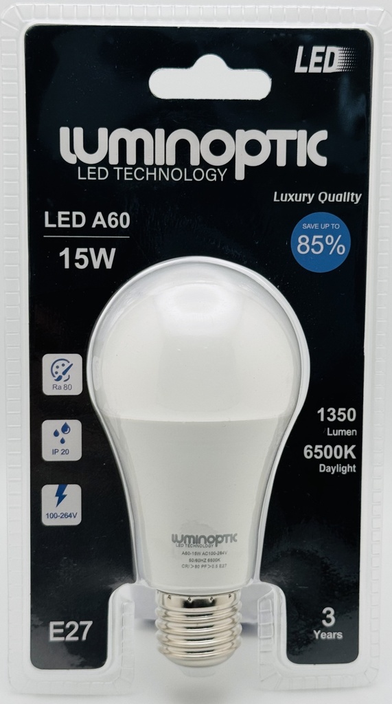 Bombillo 15W/A60/6500K Blister