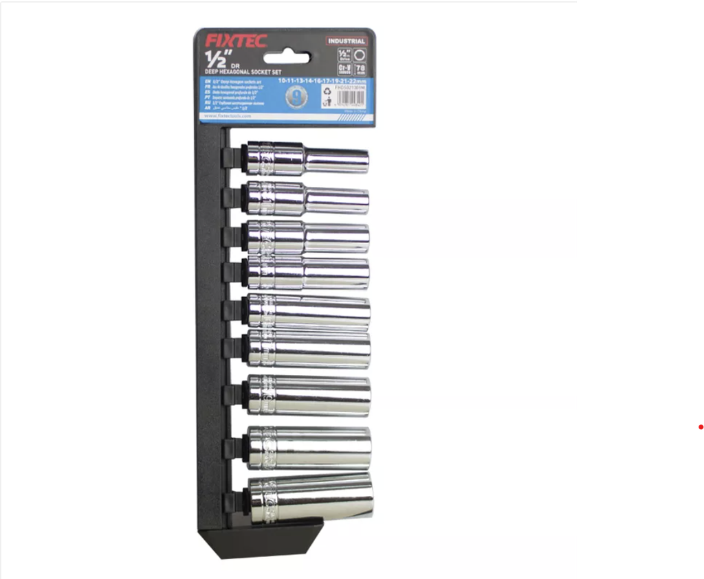 Juego de Cubos CRV 9 Piezas 1/2", Metrico