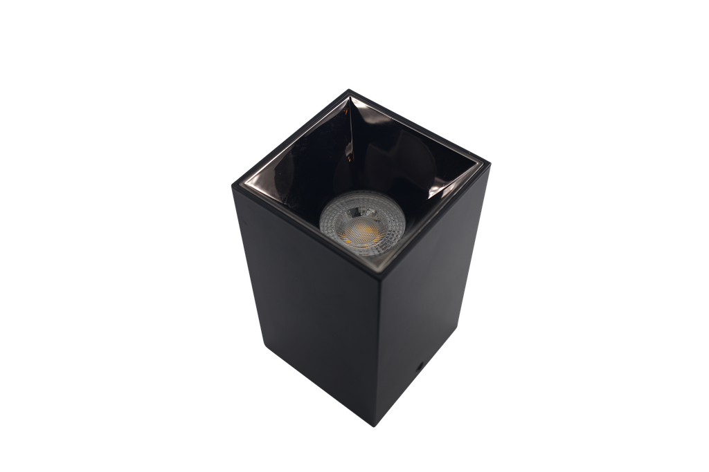 Ojo de Buey Superficie de Exterior, MR16/GU10 Cuadrado Negro