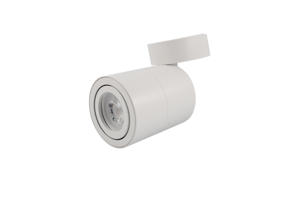Ojo de Buey Superficie, Cilindrico, Ajustable, MR16/GU10, Blanco