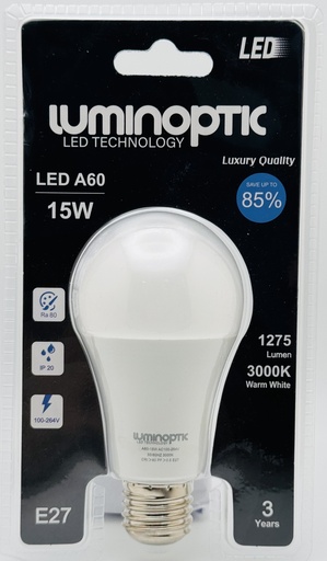 [10038] Bombillo 15W/A60/3000K Blister