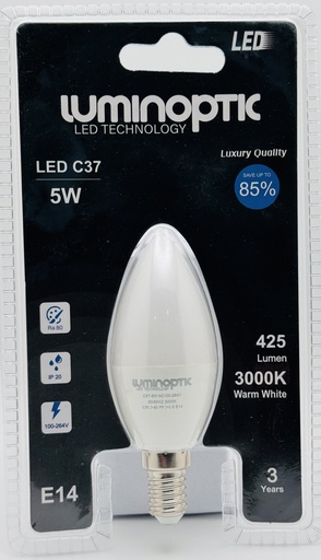 [10050] Bombillo 5W/C37/E14/3000K