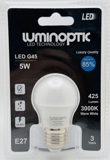 [10051] Bombillo 5W/G45/E27/3000K