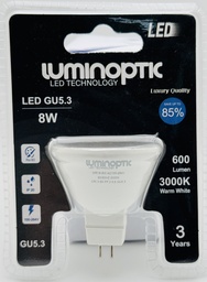 [10058] Bombillo Ojo de Buey 8W MR16/GU5.3 3000K Blister