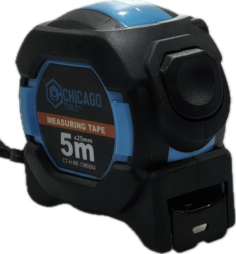 [10109] Cinta Metrica Chicago 5M x 25mm ABS con TPR Suave y AutoStop