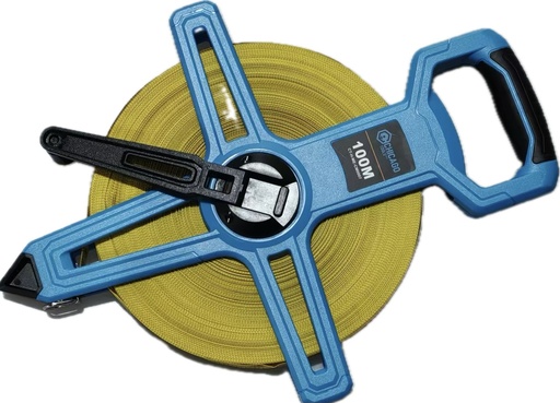 [10112] Cinta Metrica Chicago de Agrimensor en Fibra, 100M x 13mm ABS con Mango TPR Suave