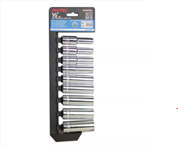 [10227] Juego de Cubos CRV 9 Piezas 1/2", Metrico