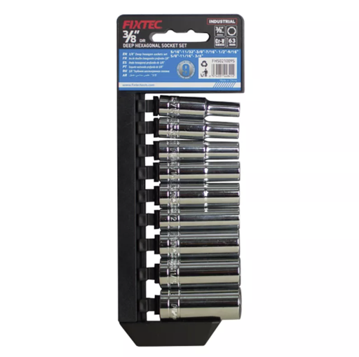 [10230] Juego de Cubos CRV 9 Piezas 3/8", SAE