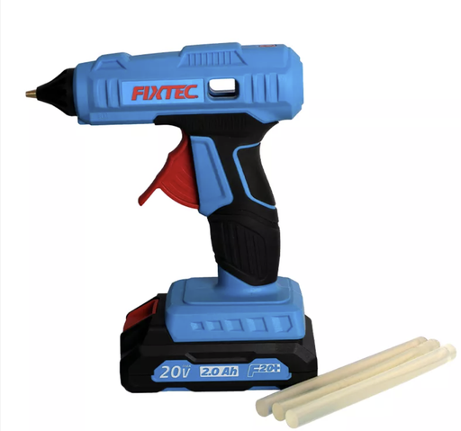 [10238] Kit Pistola de Pega 20V, 180c, Con 1 bateria 1500mAH y cargador rapido Incl 3 barras de pega 12mm x 150mm,