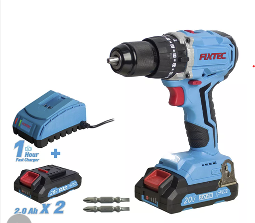 [10241] Kit Taladro Destornillador 20V de Impacto, 1/2", Brushless, 1600rpm, 55nm, con 2 bateria 2.0AH y cargador