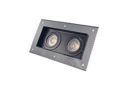 [10393] Ojo de Buey Doble, Rimless (escondido en plafon),Rectangular, Ajustable, MR16/GU10, Negro