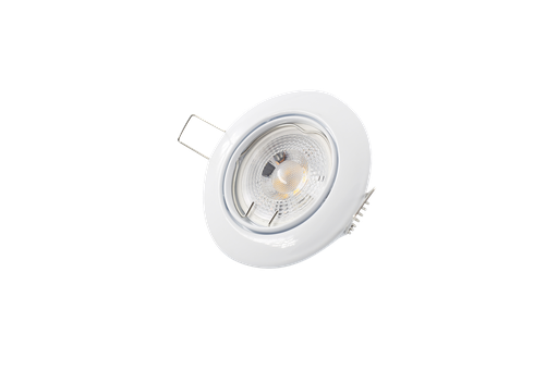 [10397] Ojo de Buey MR16/GU10, Blanco, Ajustable IP20 3000K Constr Aluminio, Bombillo Incl