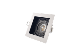 [10400] Ojo de Buey MR16/GU10, Cuadrado, Blanco/Int Negro, Ajustable IP20 LA10090S1