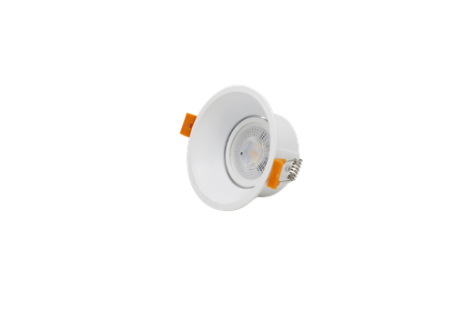 [10404] Ojo de Buey MR16/GU10, Rim Minimo, Blanco, Ajustable 3000K Constr Aluminio, Bombillo Incl