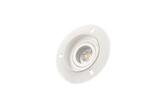 [10406] Ojo de Buey Rimless (escondido en plafon), Ajustable, MR16/GU10, Blanco 3000K Constr Aluminio, Bombillo Incl