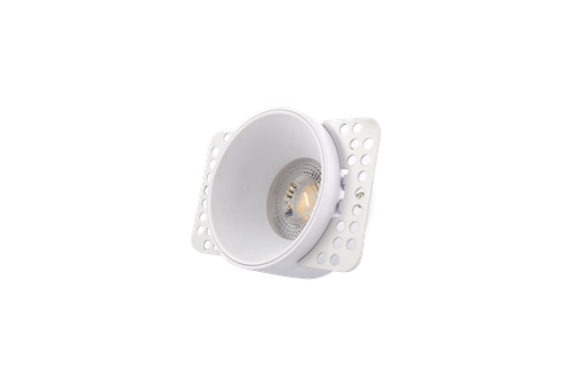 [10408] Ojo de Buey Rimless (escondido en plafon), Fijo, MR16/GU10, Blanco 3000K Constr Aluminio, Bombillo Incl