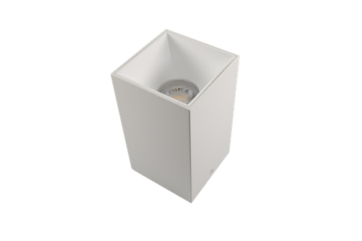 [10409] Ojo de Buey Superficie de Exterior, MR16/GU10 Cuadrado Blanco 3000K Constr Aluminio, Bombillo Incl