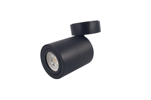 [10412] Ojo de Buey Superficie, Cilindrico, Ajustable, MR16/GU10, Negro, 3000K Constr Aluminio, Bombillo Incl