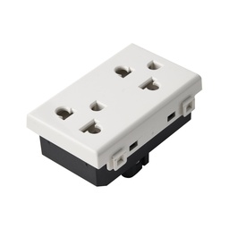 [10490] Posicion Doble de Tomacorriente Modena Elettrica Adaptado Euro 10A/110250V