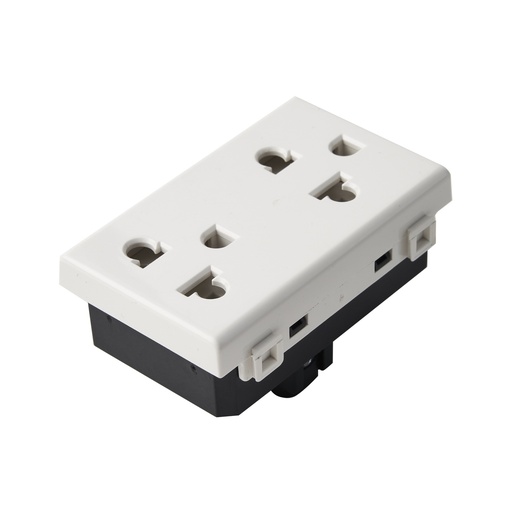 [10490] Posicion Doble de Tomacorriente Modena Elettrica Adaptado Euro 10A/110250V