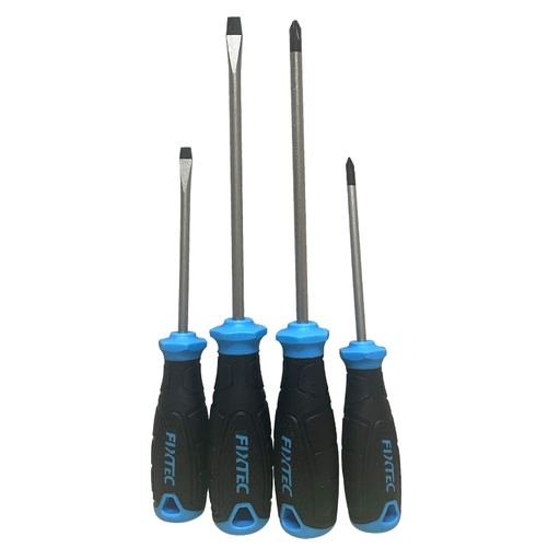 [10547] Set de 4 Destornilladores Cromo Vanadio Magnetico, SL4x75mm, SL5x100mm, SL6x150mm, PH0x75mm, PH1x100mm, PH2x150mm