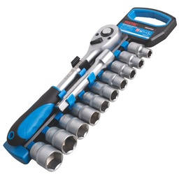 [10559] Set de Chicharra CRV 1/2" Con 10 Cubos CRV mm