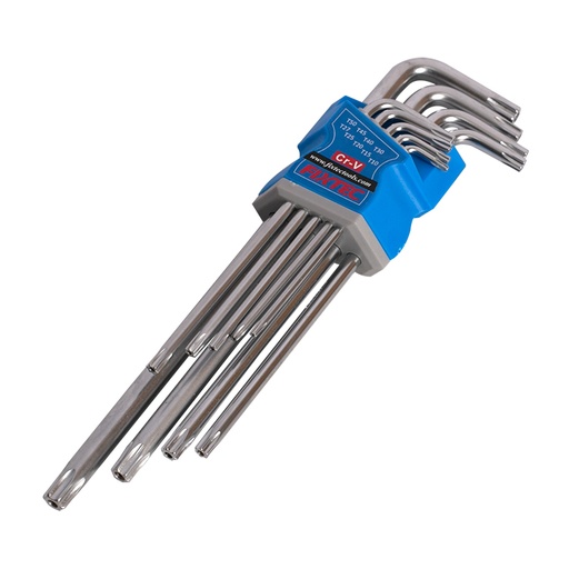 [10578] Set de Llaves Allen de Torx CRV Extra Larga de 9 Piezas Individuales