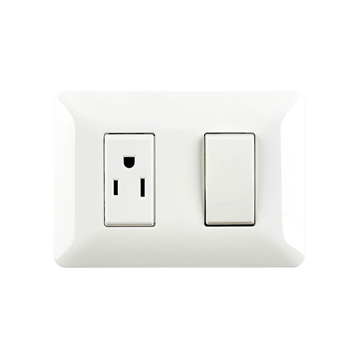 [10595] Switch/Tomacorriente Doble 3 Way Modena Elettrica 10A/110250V