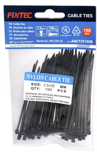 [10640] Tie Wrap 100 Unid 4.6x400mm Negro