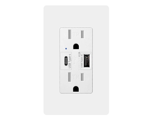 [10648] Tomacorriente + USB C y A Doble New York Electric Décor 15A/125V
