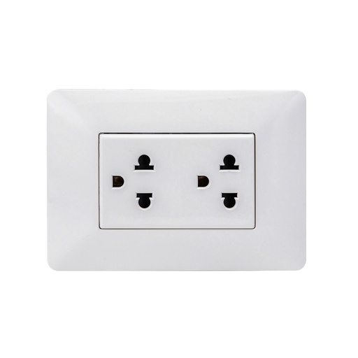 [10654] Tomacorriente Doble Univ Modena Elettrica 15A/110-250V