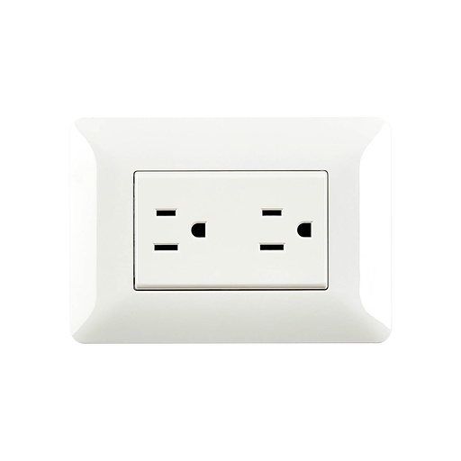 [10655] Tomacorriente Doble Modena Elettrica 15A/110-250V